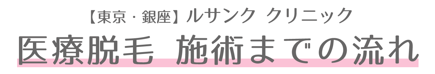 【東京・銀座】ルサンク クリニック医療脱毛 施術までの流れ